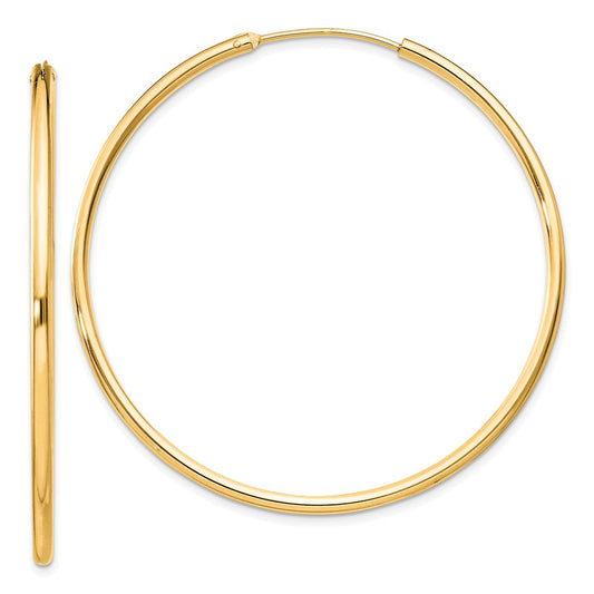Sterling Silver Flash Gold-plated 2mm Endless Hoop Earrings
