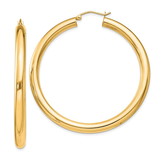 Sterling Silver Flash Gold-plated 4mm Round Hoop Earrings