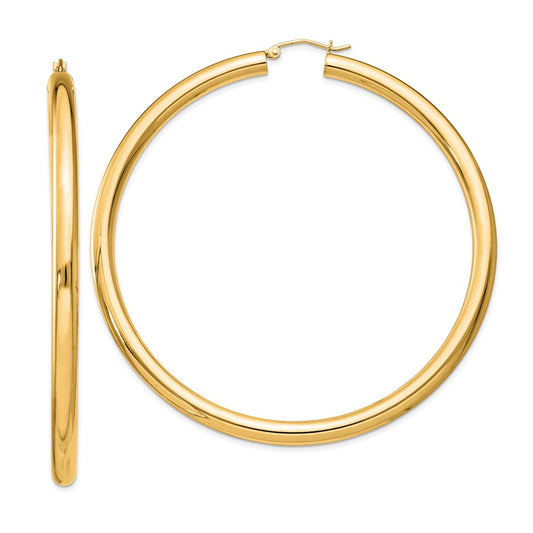 Sterling Silver Flash Gold-plated 4mm Round Hoop Earrings