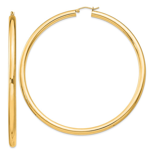Sterling Silver Flash Gold-plated 4mm Round Hoop Earrings