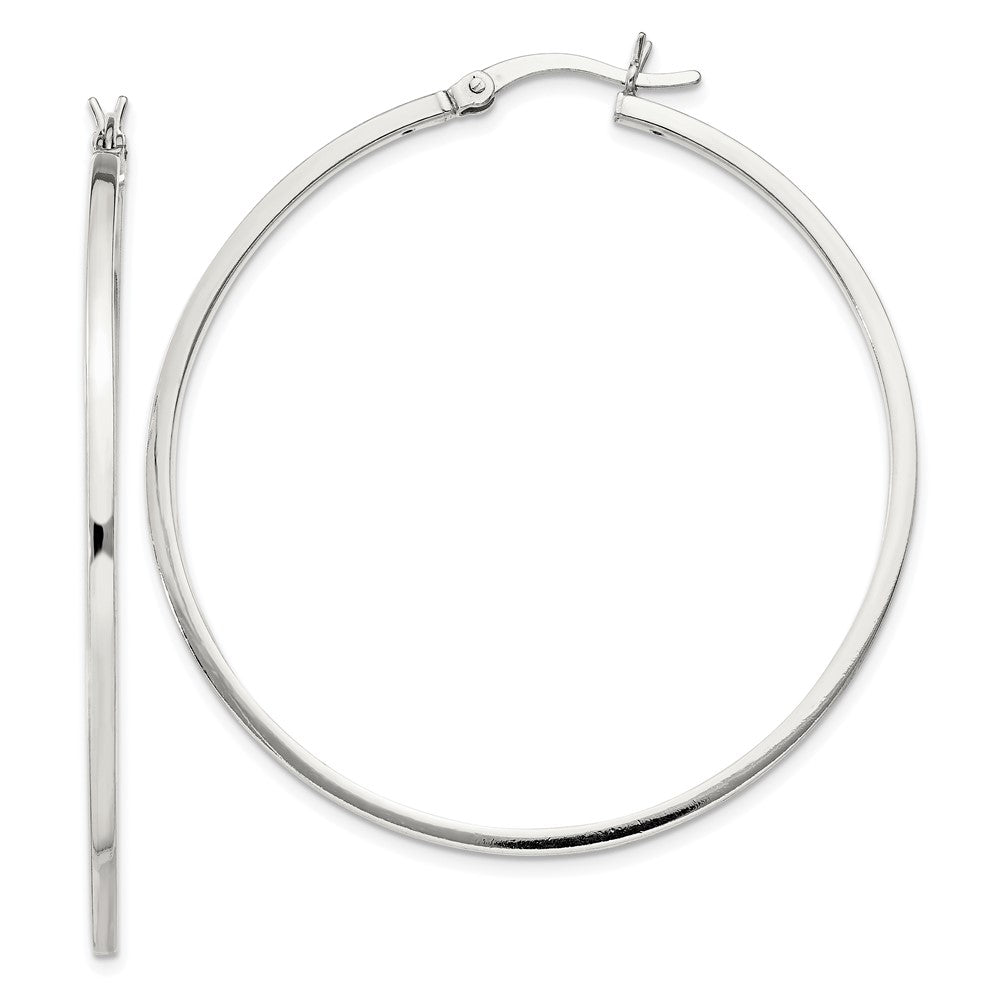 Sterling Silver 1.5x45mm Hoop Earrings