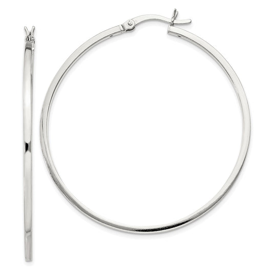 Sterling Silver 1.5x45mm Hoop Earrings