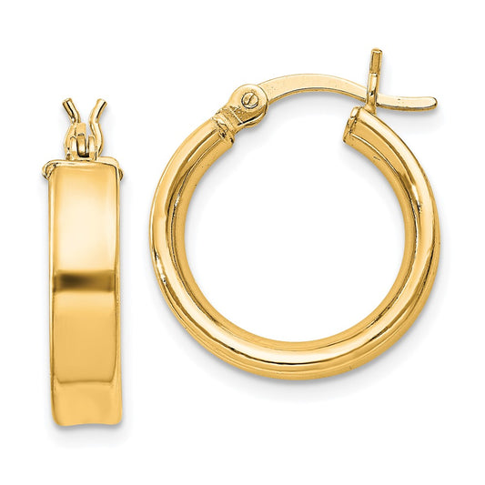 Sterling Silver Flash Gold-plated 4x16mm Hoop Earrings