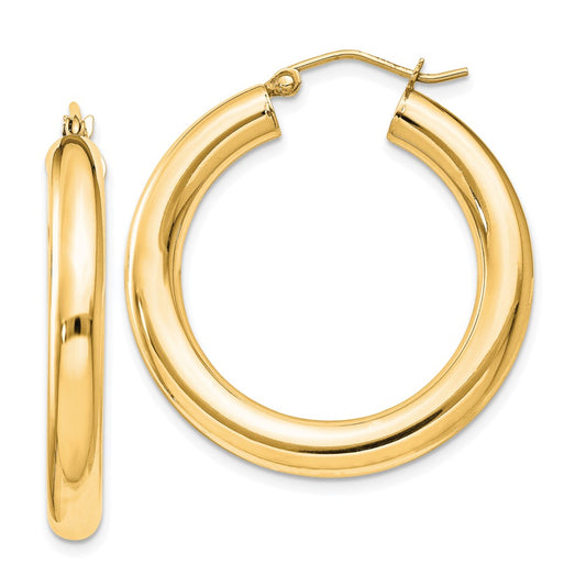 Sterling Silver Flash Gold-plated 4mm Round Hoop Earrings