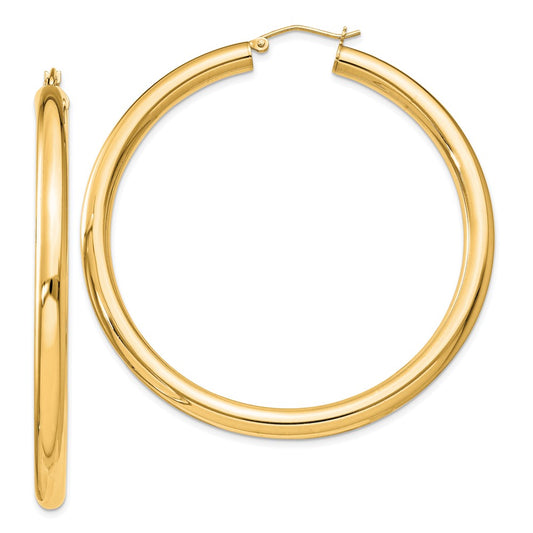 Sterling Silver Flash Gold-plated 4mm Round Hoop Earrings