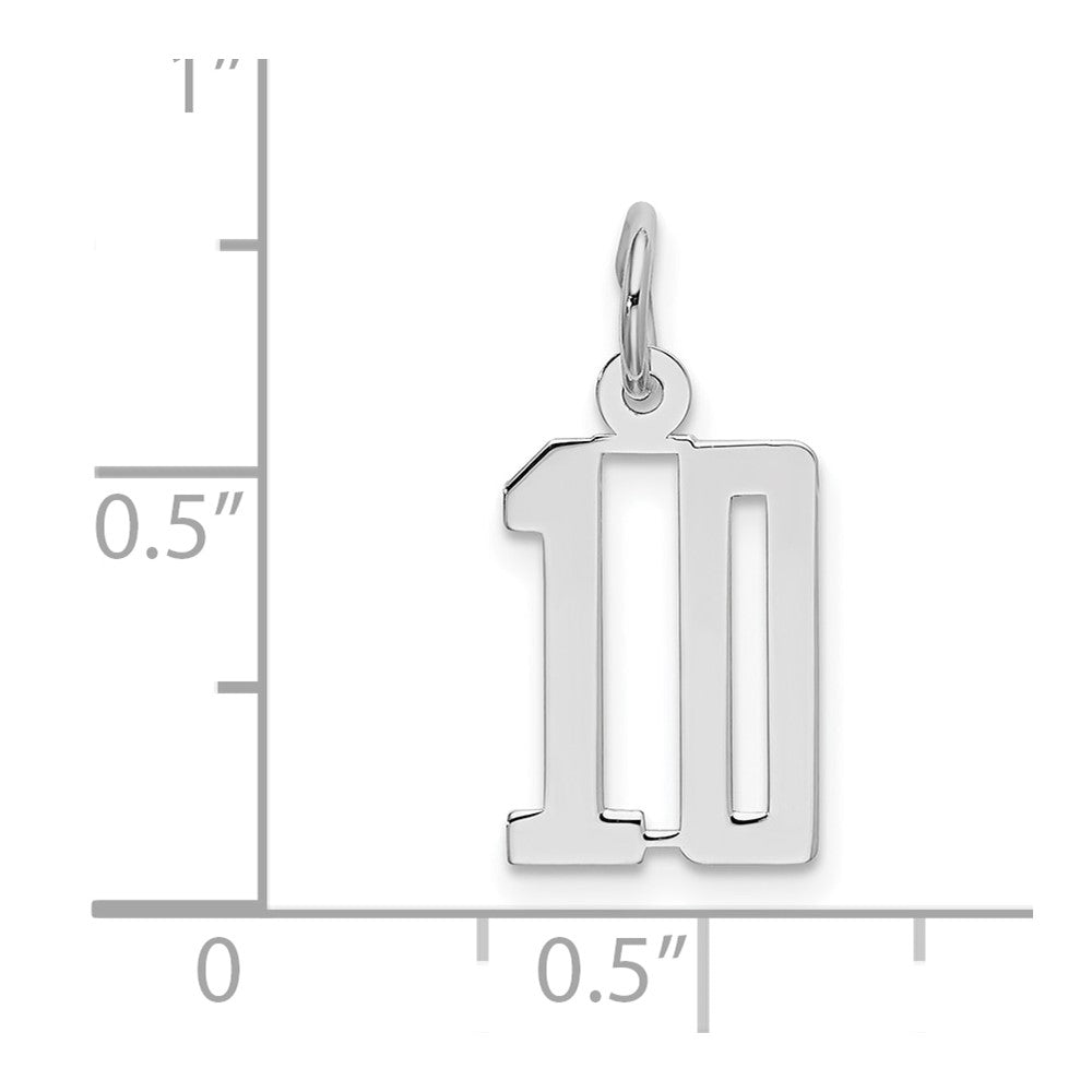 Sterling Silver/Gold-Plated Elongated Number 10 Charm