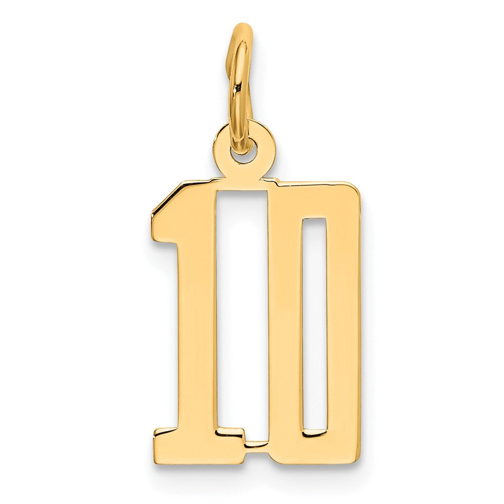 Sterling Silver/Gold-Plated Elongated Number 10 Charm