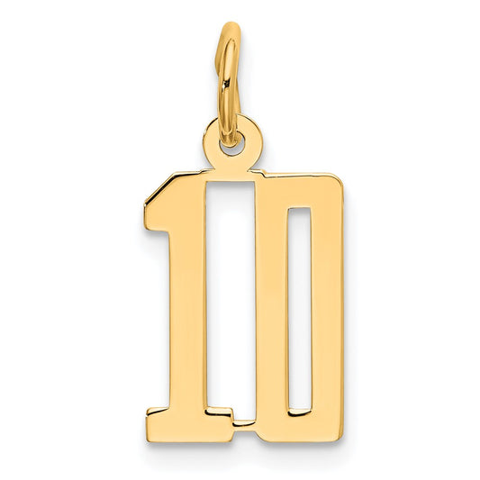 Sterling Silver/Gold-Plated Elongated Number 10 Charm