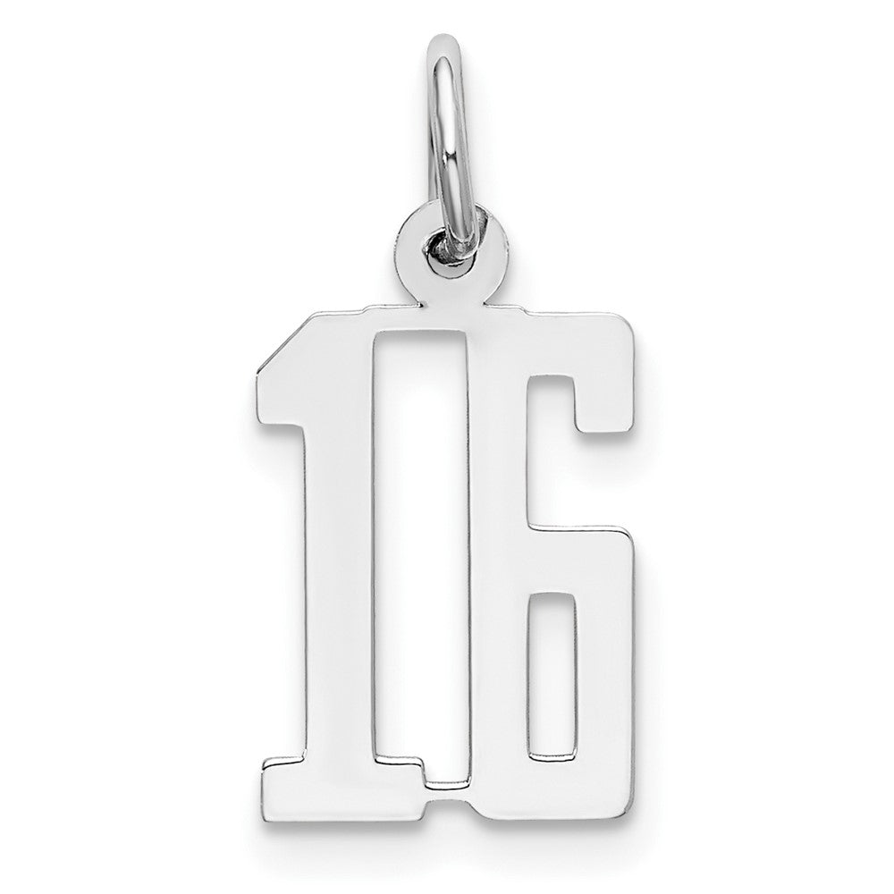 Sterling Silver/Gold-Plated Elongated Number 16 Charm