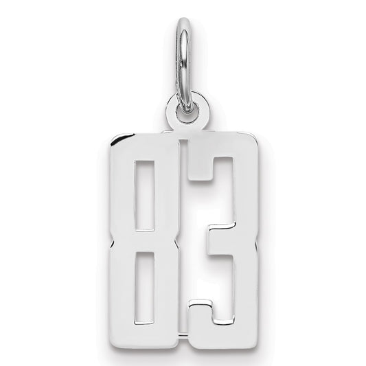 Sterling Silver/Rhodium-plated Elongated Number 83 Charm