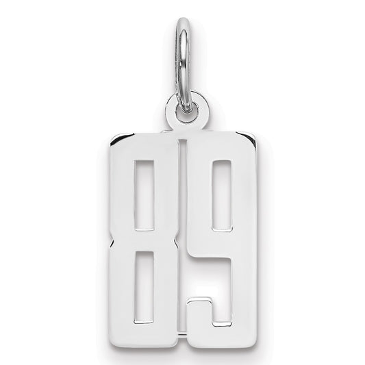 Sterling Silver/Rhodium-plated Elongated Number 89 Charm