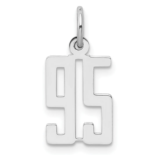 Sterling Silver/Rhodium-plated Elongated Number 95 Charm