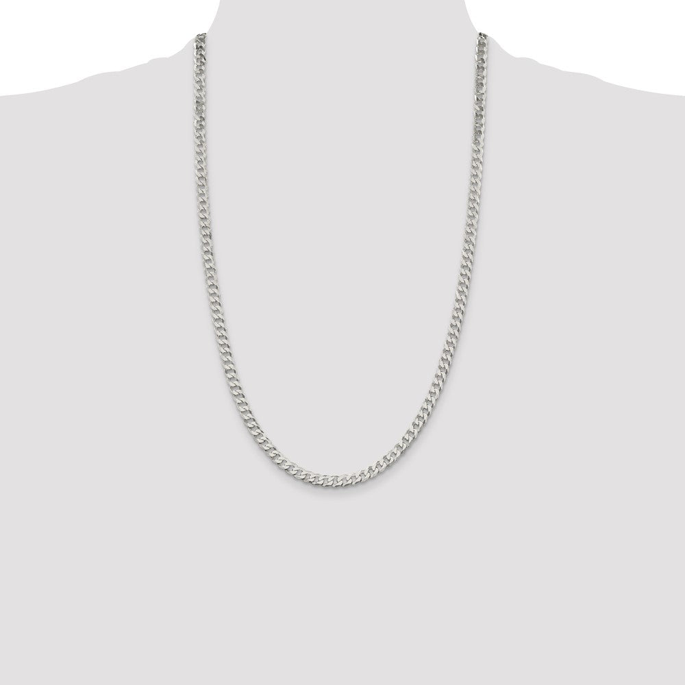 Sterling Silver 5mm Beveled Curb Chain