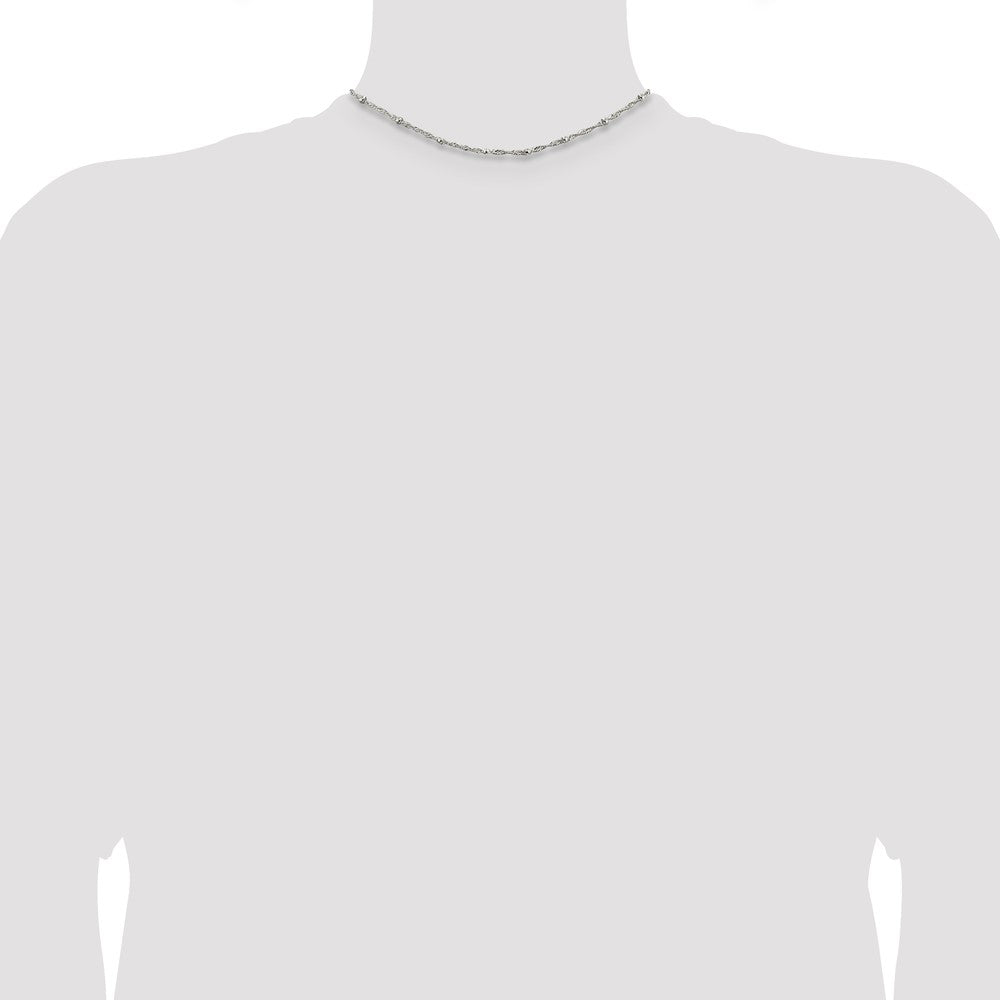 Sterling Silver 2.5mm Singapore w/ Beads Chain
