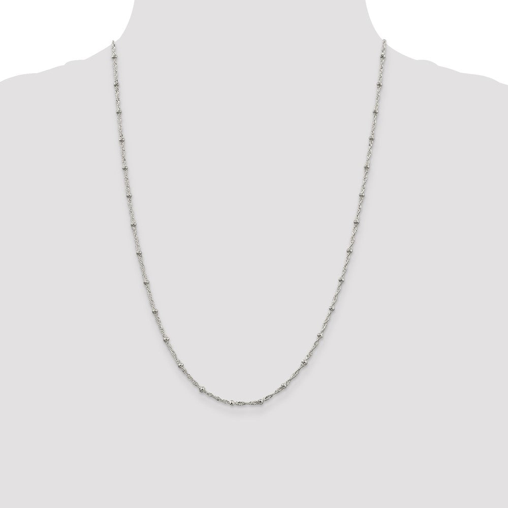 Sterling Silver 2.5mm Singapore w/ Beads Chain