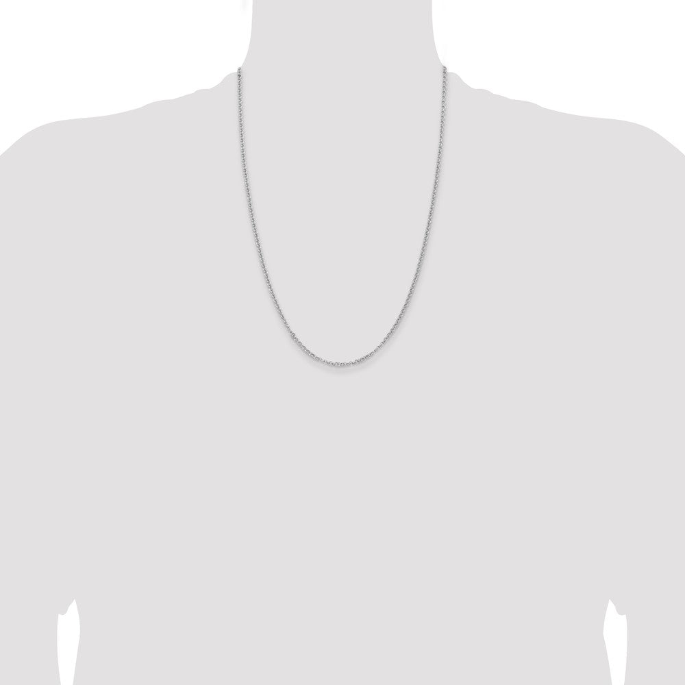 Sterling Silver Rhodium-plated 2.8mm Rolo Chain