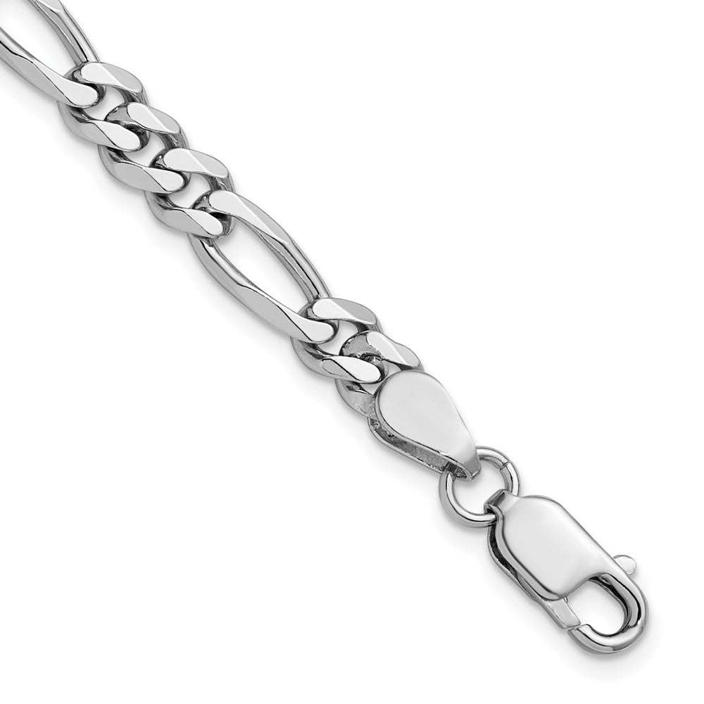 Sterling Silver Rhodium-plated 5.25mm Figaro Chain