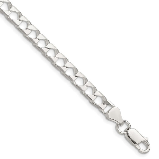 Sterling Silver 5.75mm D/C Square Curb Chain