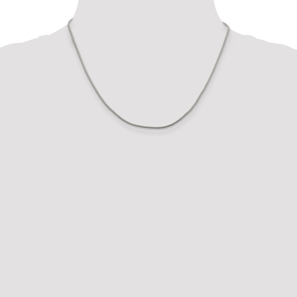 Sterling Silver 1.25mm Diamond-cut Round Franco Chain