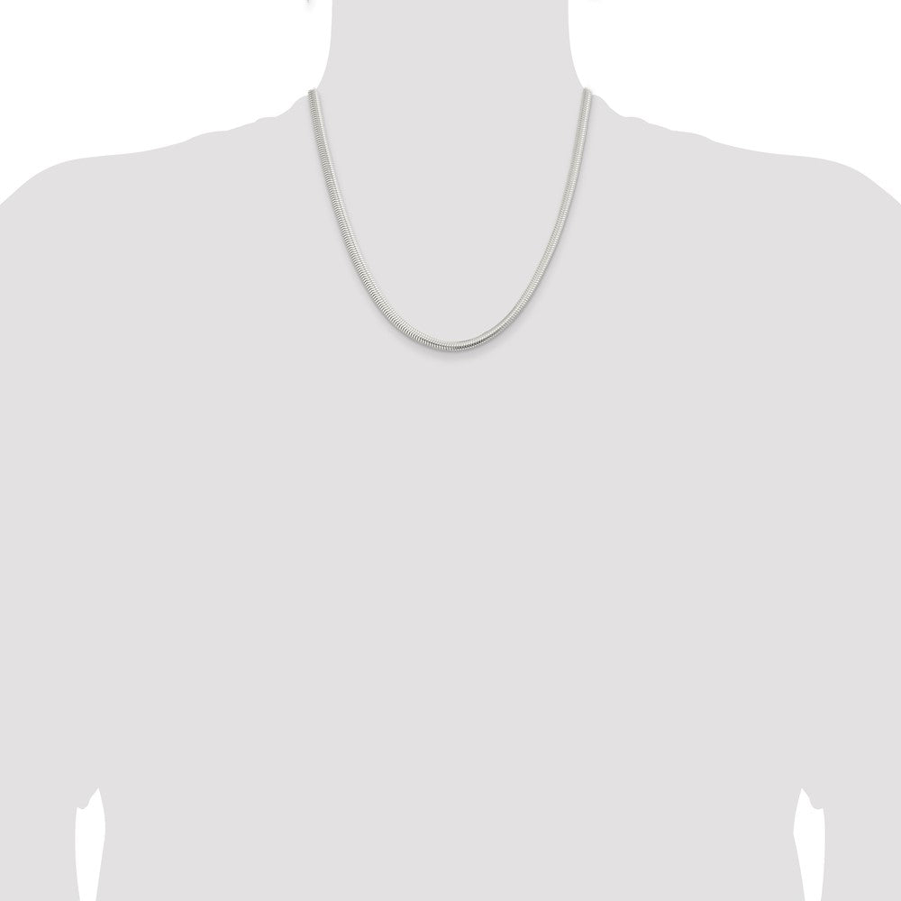 Sterling Silver 5mm 6-sided Oval Snake Chain