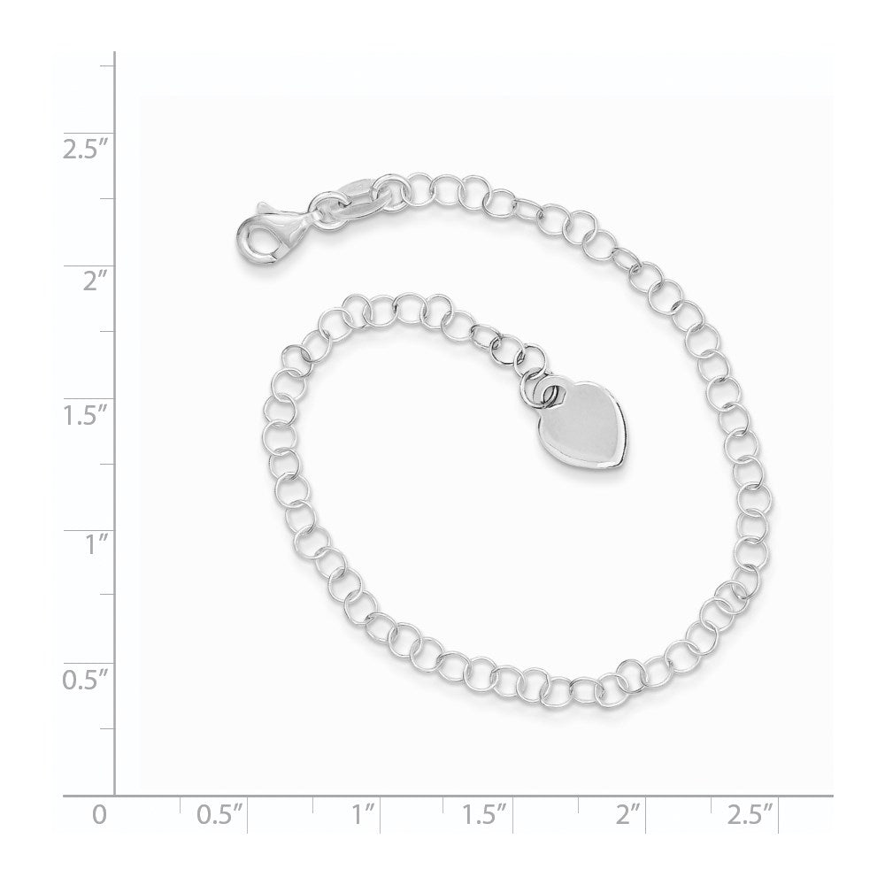 Sterling Silver Heart Charm Bracelet