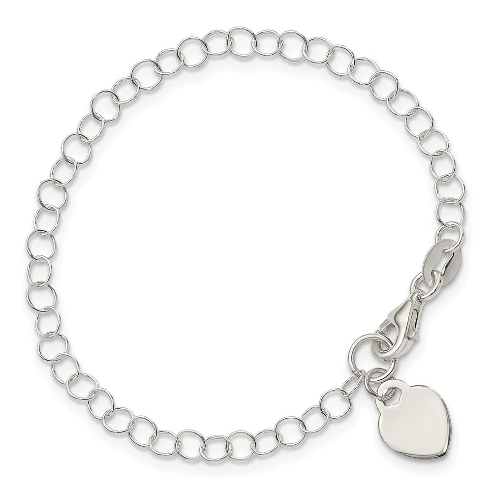 Sterling Silver Heart Charm Bracelet