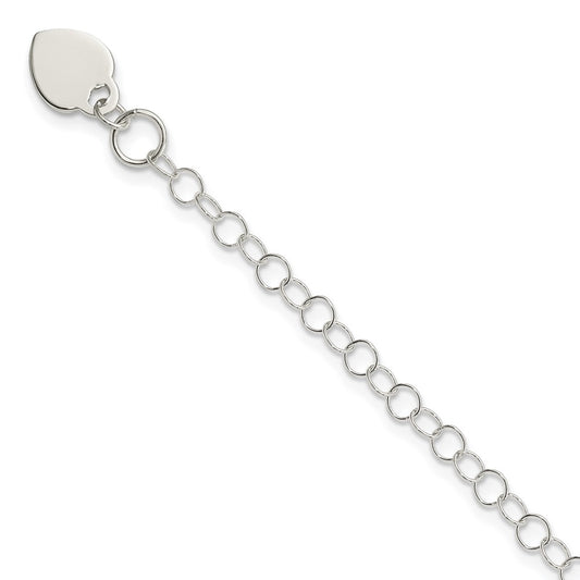 Sterling Silver Heart Charm Bracelet