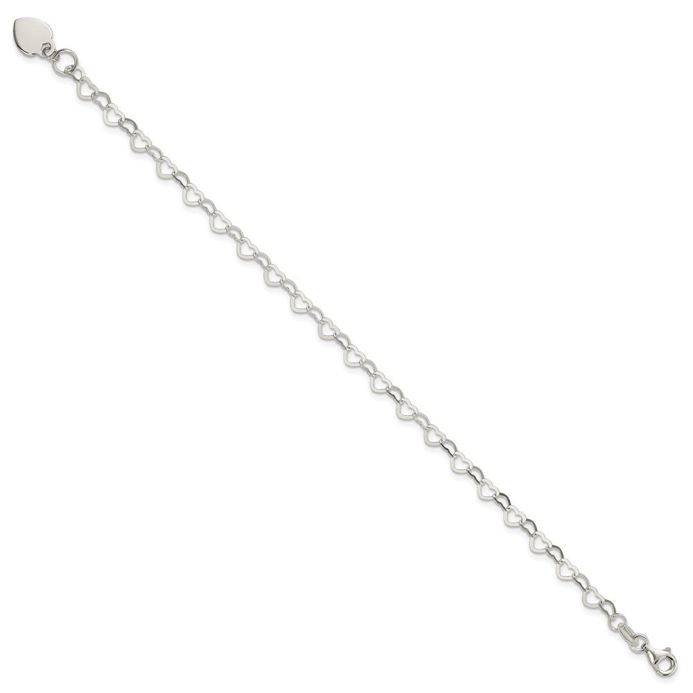 Sterling Silver Heart Link Bracelet