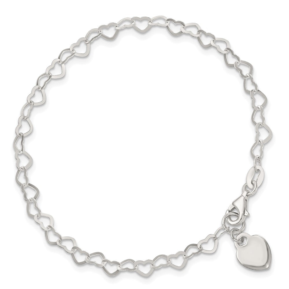 Sterling Silver Heart Link Bracelet