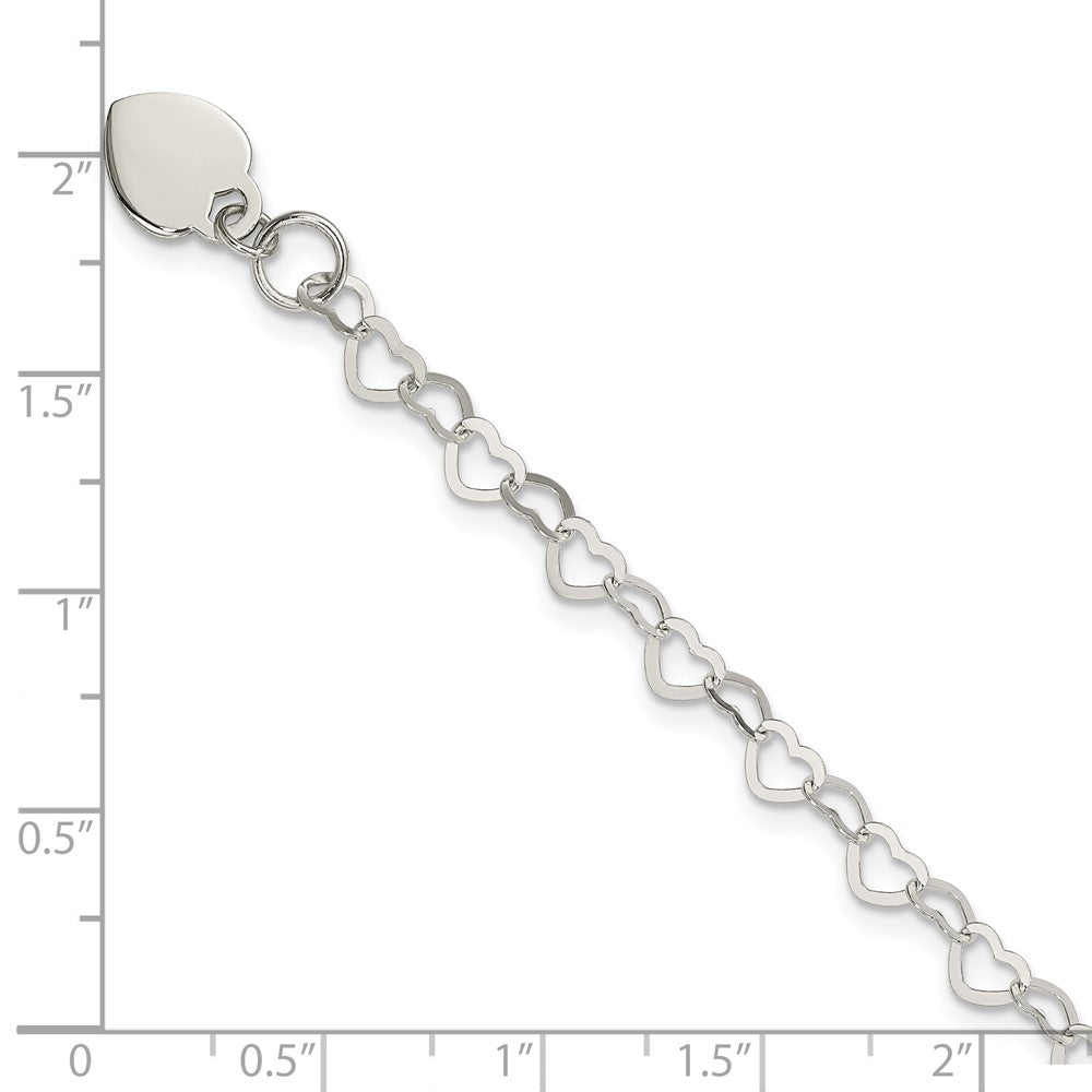 Sterling Silver Heart Link Bracelet