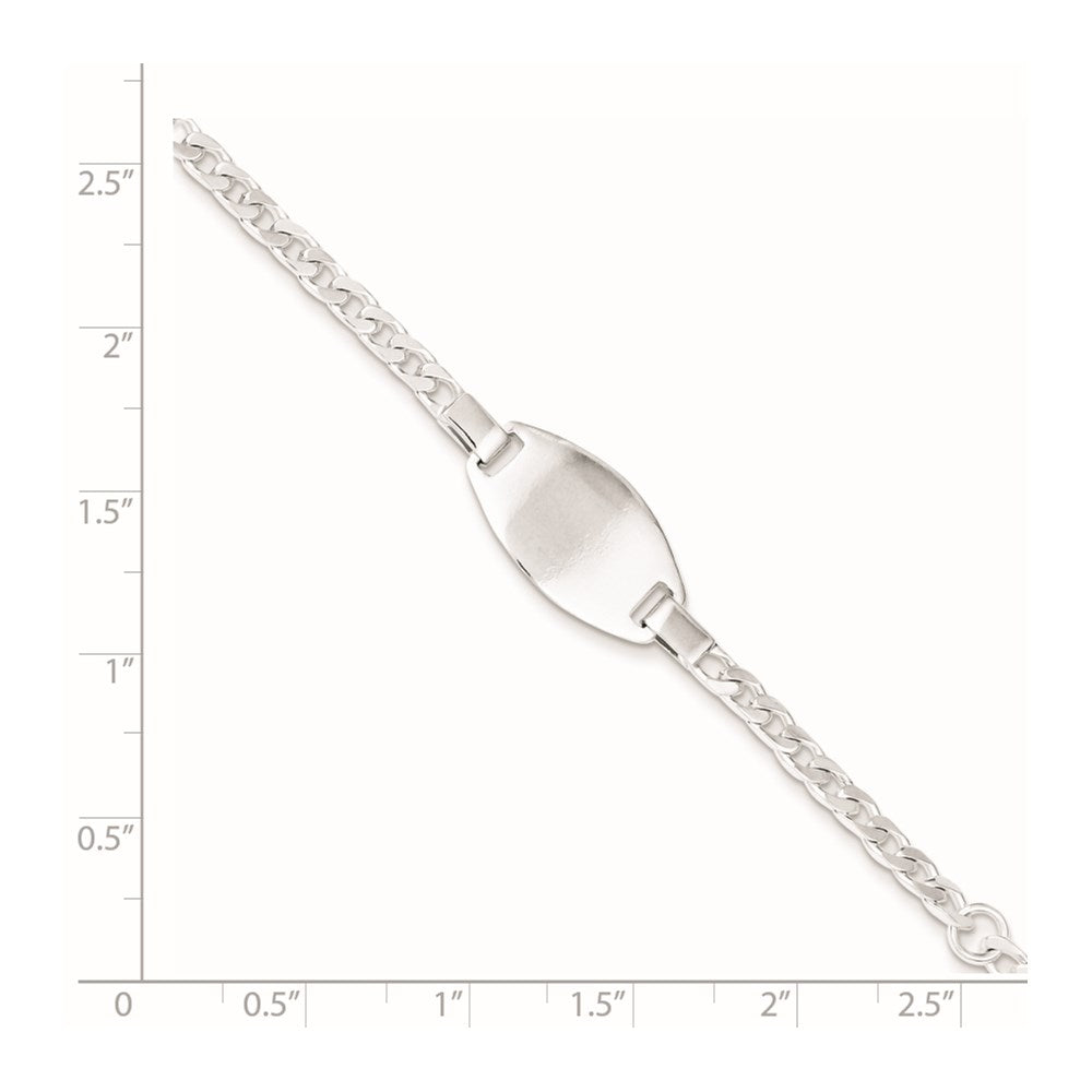 Sterling Silver 5in Plus 1in Ext ID Bracelet