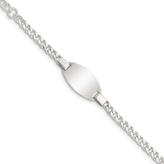 Sterling Silver 5in Plus 1in Ext ID Bracelet