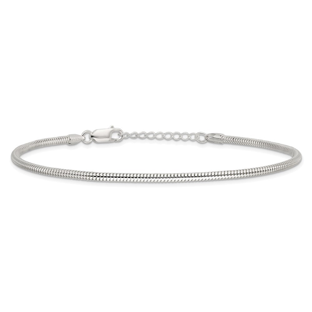 Sterling Silver 2.5mm Snake Chain 10in Plus 1in ext. Anklet