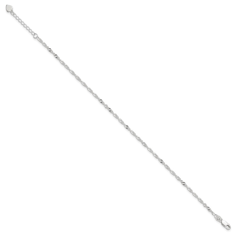 Sterling Silver D/C  Polished 9in Including a 1in Ext. Anklet