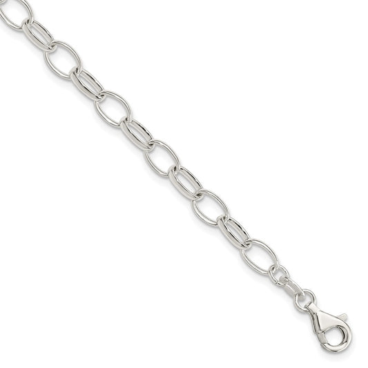 Sterling Silver Polished Fancy Link Bracelet
