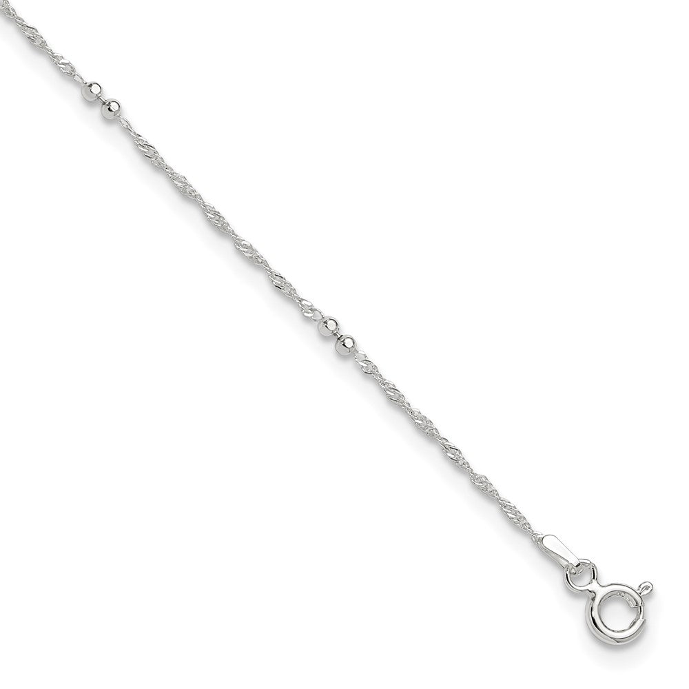 Sterling Silver 9in Plus 1in ext. Anklet