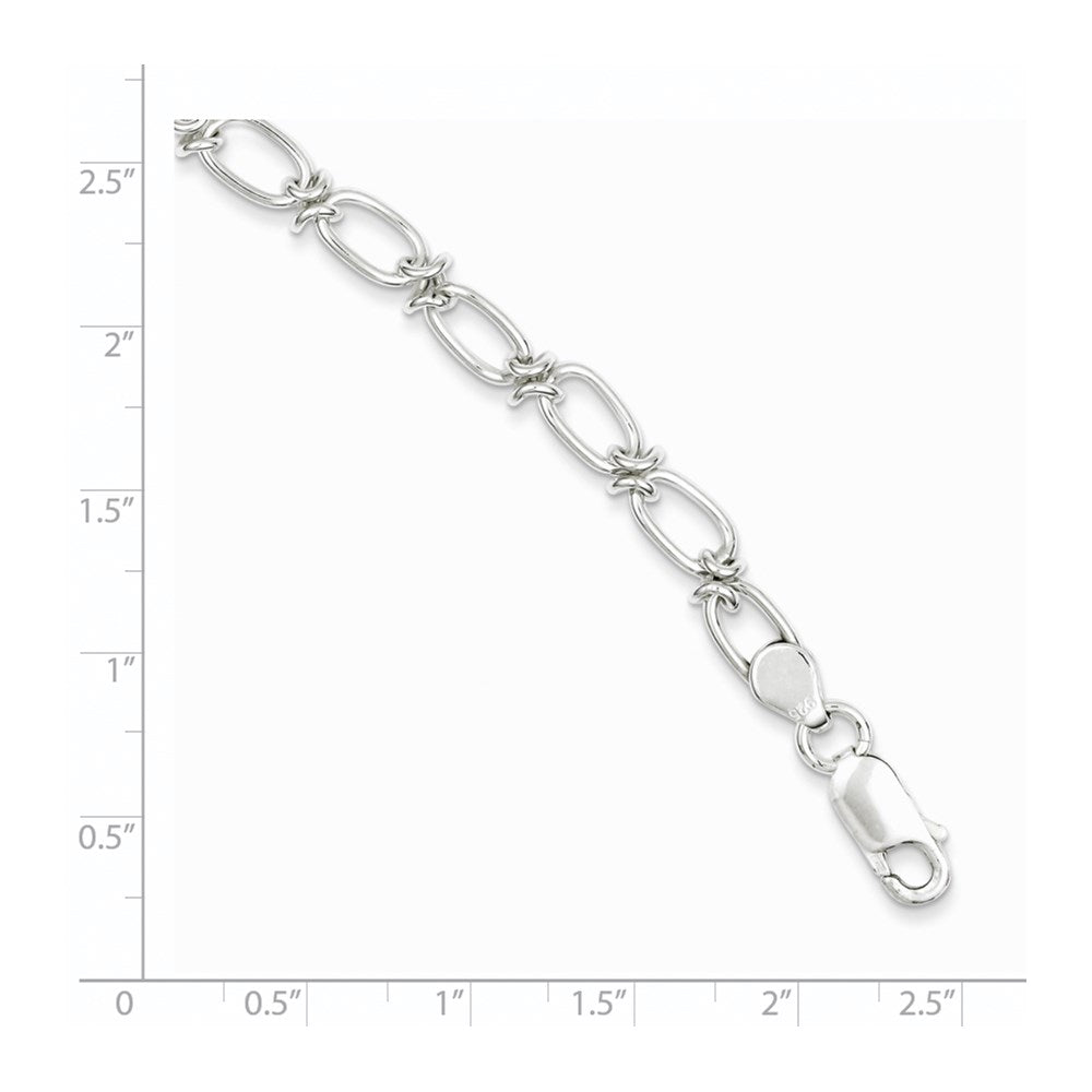 Sterling Silver Polished Oval Link Bracelet