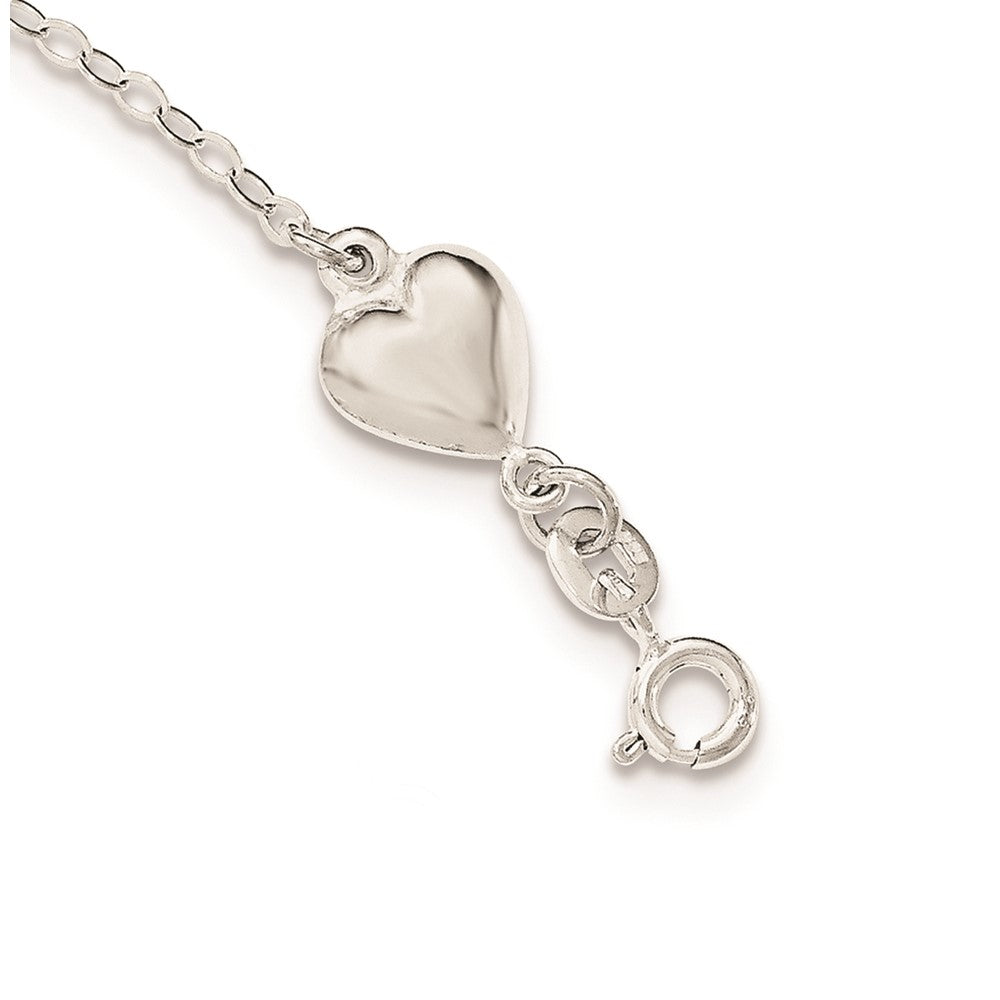 Sterling Silver Polished Enamel Heart LOVE Bracelet