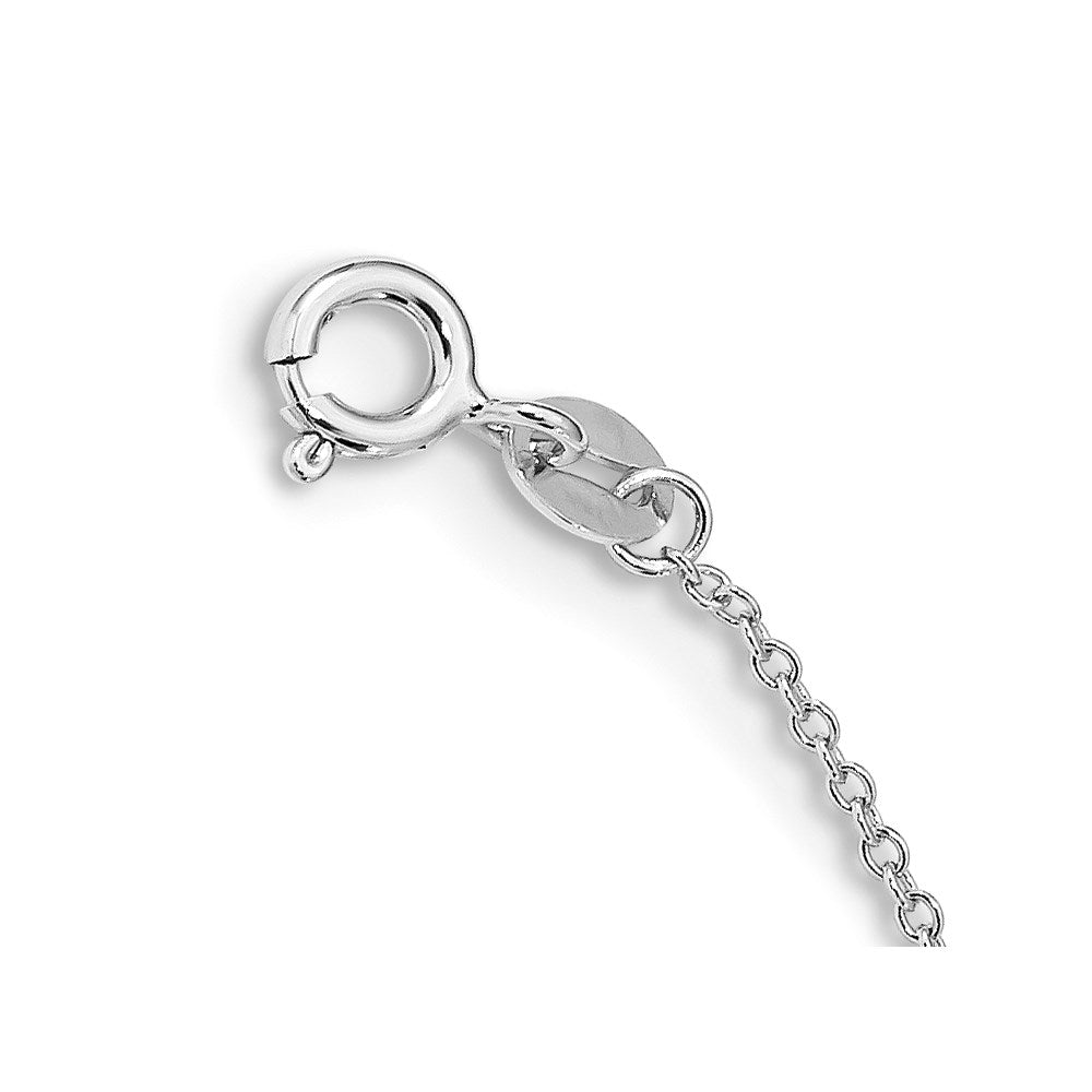 Sterling Silver Rhodium-plated 5-5.5mm White Semi-Round Freshwater Cultured Pearl 5-Station Children's 12 inch Necklace
