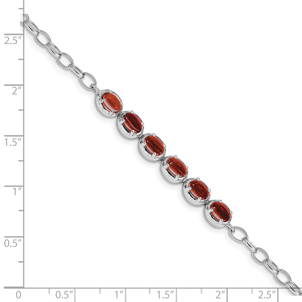 Sterling Silver Rhodium-plated Garnet Bracelet