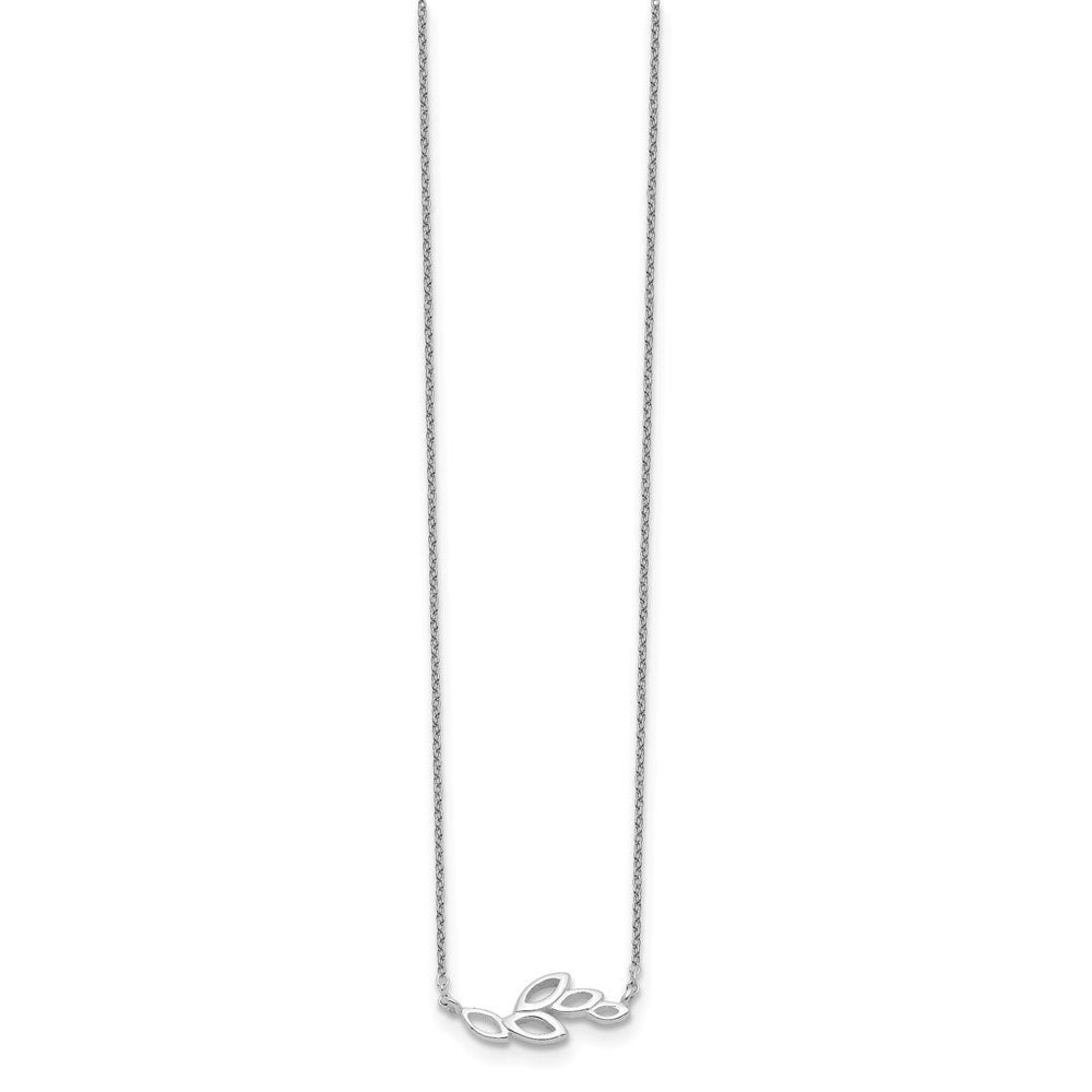 Sterling Silver Polished Leaves Necklace