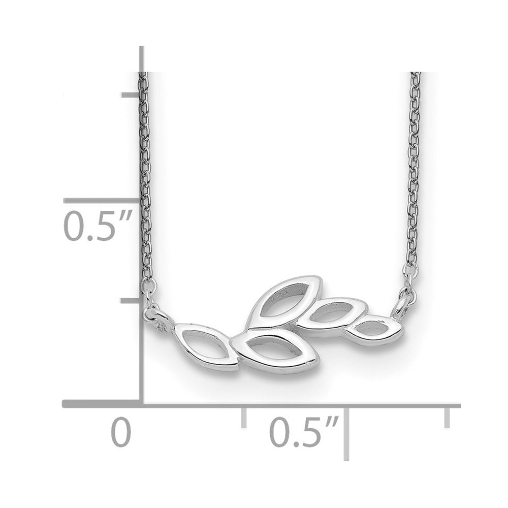 Sterling Silver Polished Leaves Necklace