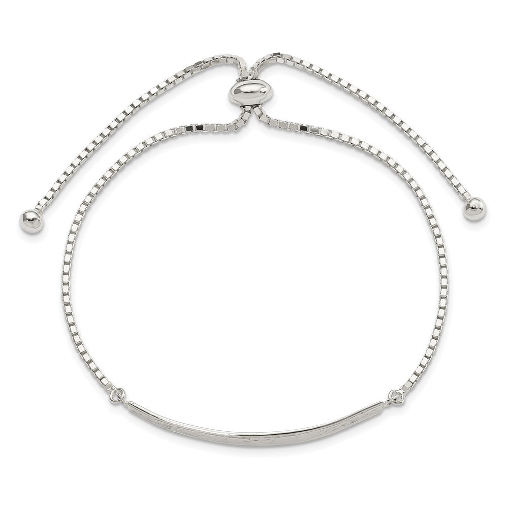 Sterling Silver Rhodium-plated Claddagh Adjustable Bracelet
