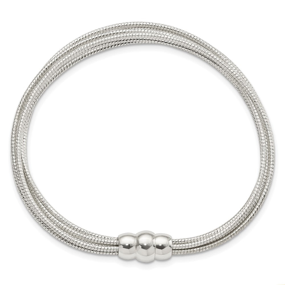 Sterling Silver Diamond-cut Multiple Strand Bracelet