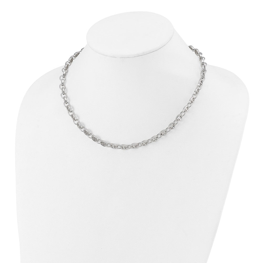 Sterling Silver Polished Fancy Link 18in Necklace