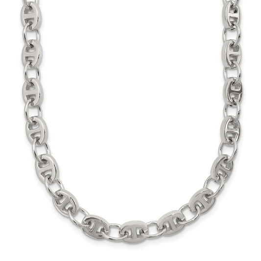 Sterling Silver Polished Fancy Link 18in Necklace