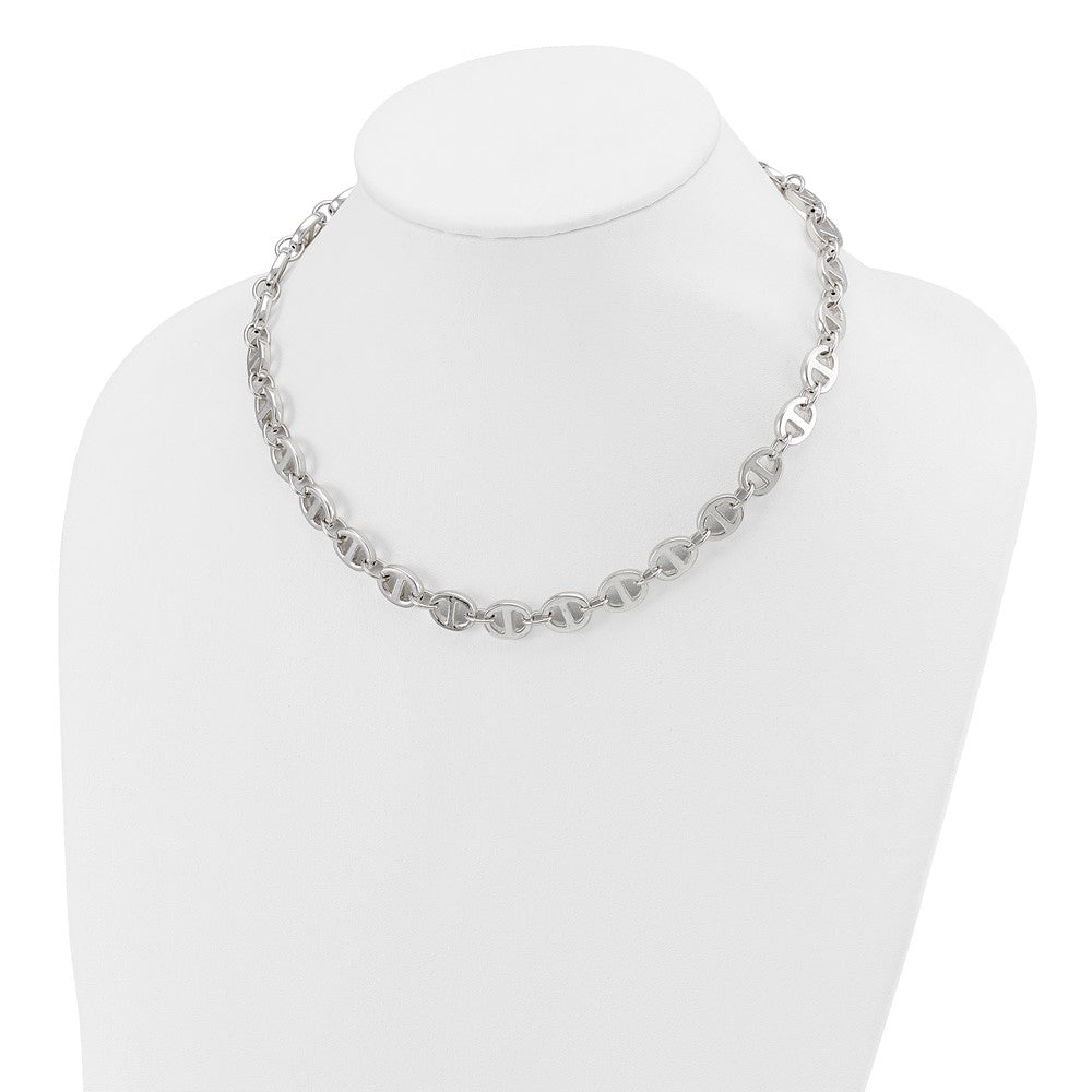 Sterling Silver Polished Fancy Link 18in Necklace