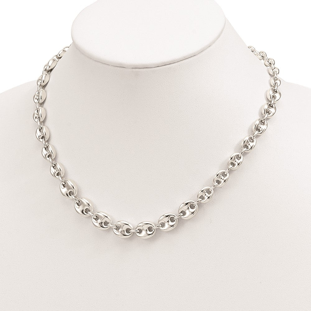 Sterling Silver Polished Fancy Link 18in Necklace