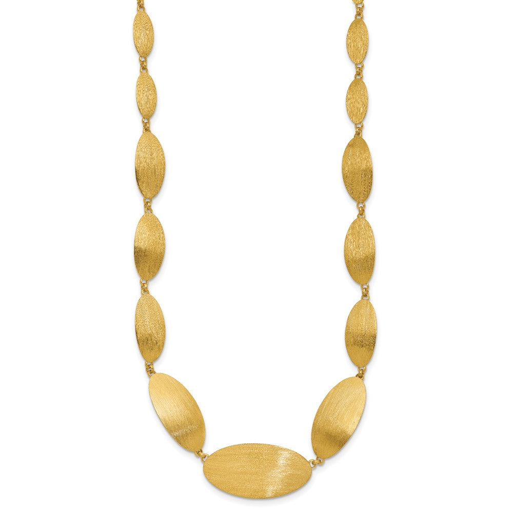 Sterling Silver Gold-plated Brushed w/ 2in ext. Necklace