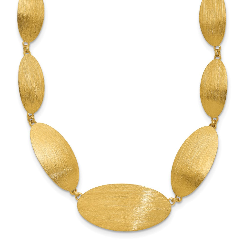 Sterling Silver Gold-plated Brushed w/ 2in ext. Necklace